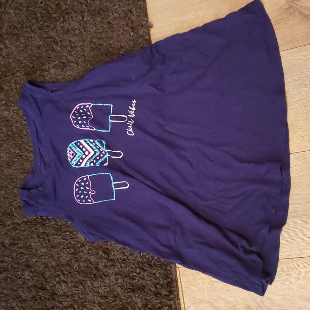 Justice Navy Tank Top with Ice Cream Design